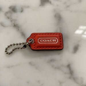 Coach Coral Pink Leather Purse Hangtag